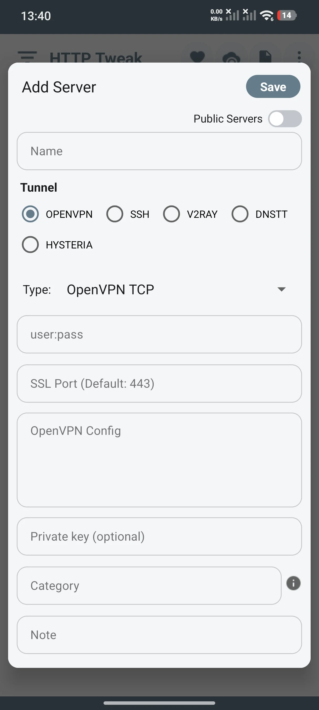 HTTP Tweak – Multi-Tunnel VPN screenshot